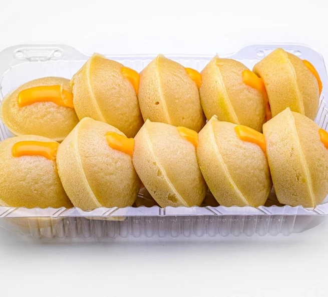 Soft Filipino puto with cheese